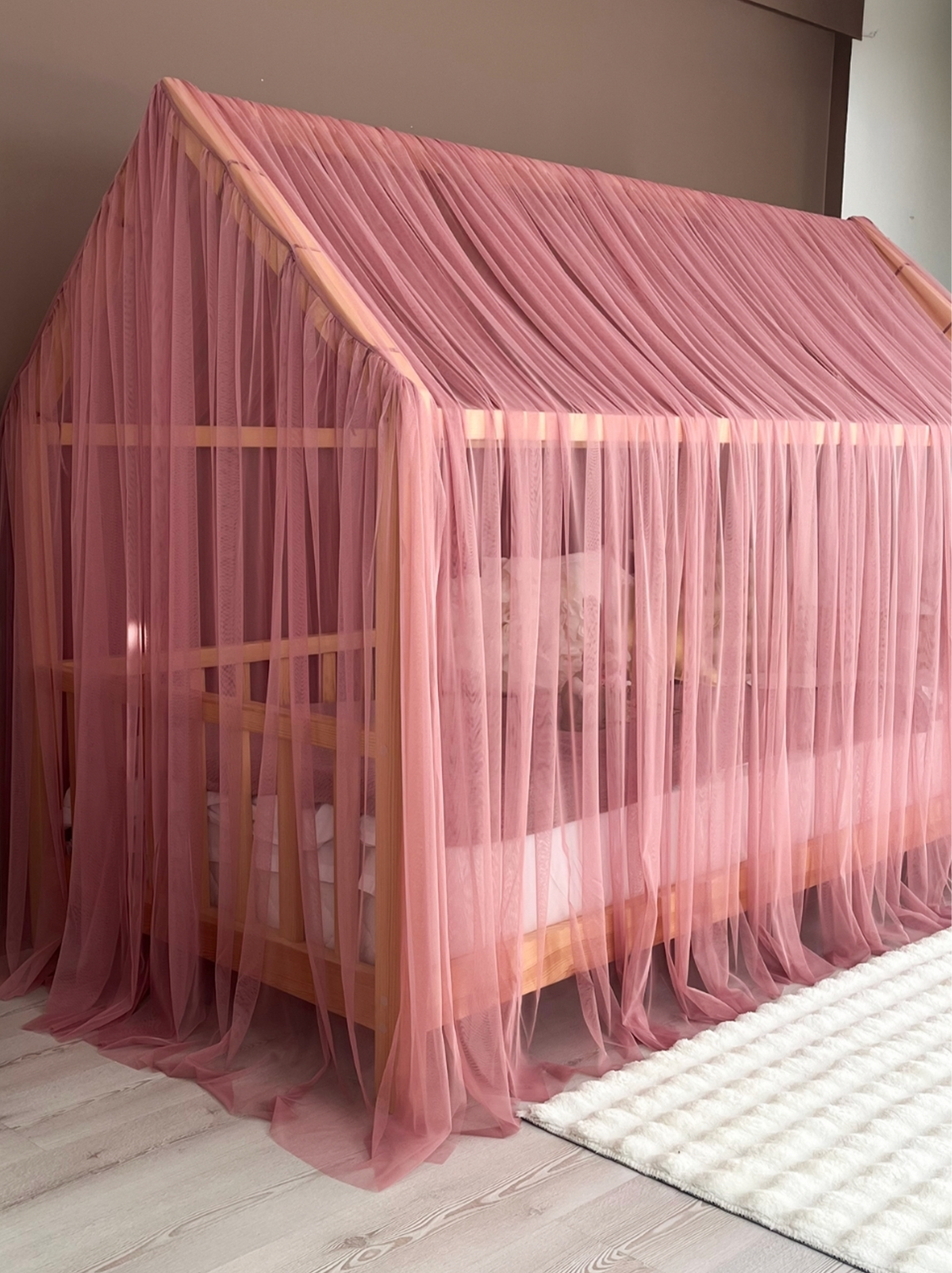 Montessori Bed Canopy Deluxe-Dusty Rose