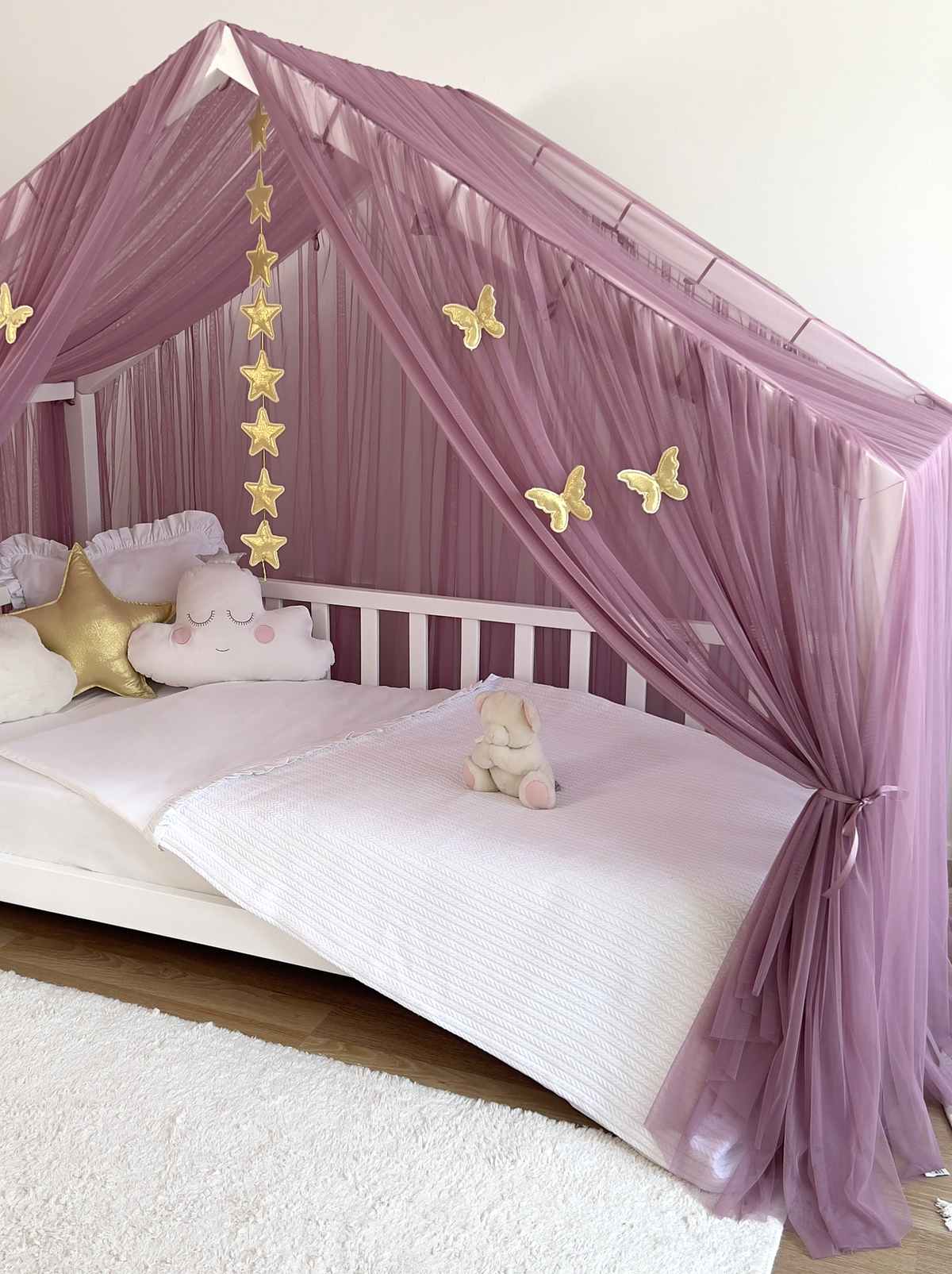 Montessori Bed Canopy Deluxe-Opera Mauve