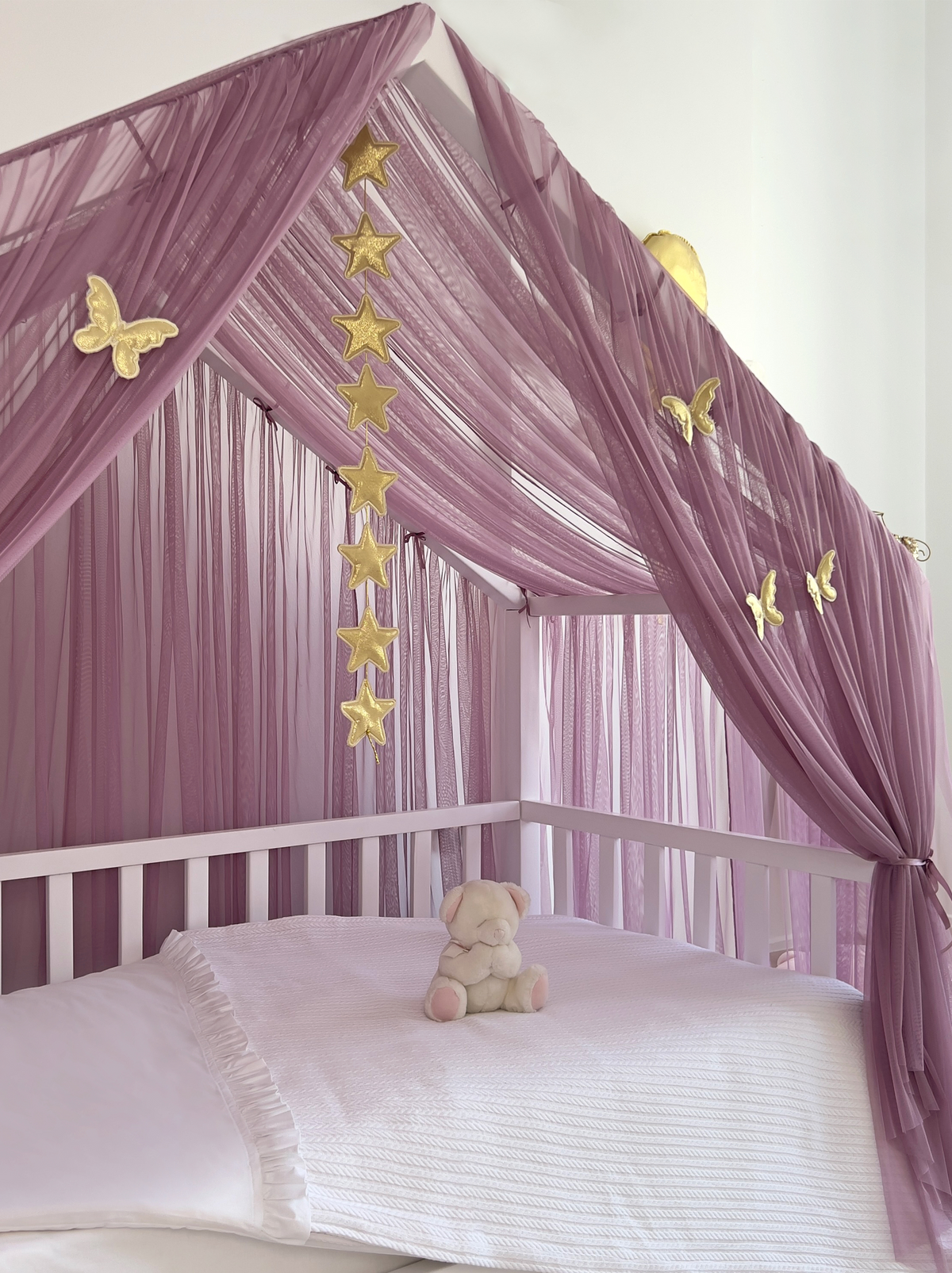 Montessori Bed Canopy Deluxe-Opera Mauve
