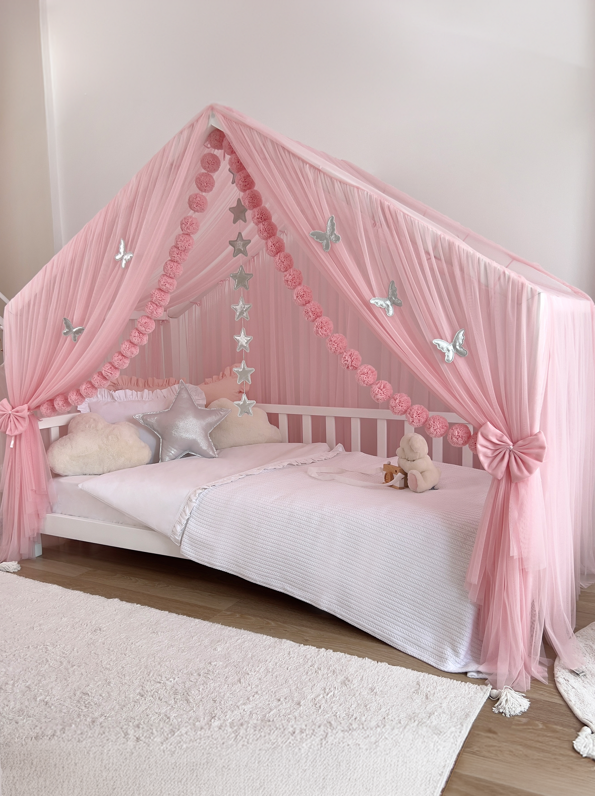 Montessori Bed Canopy Deluxe-Pink