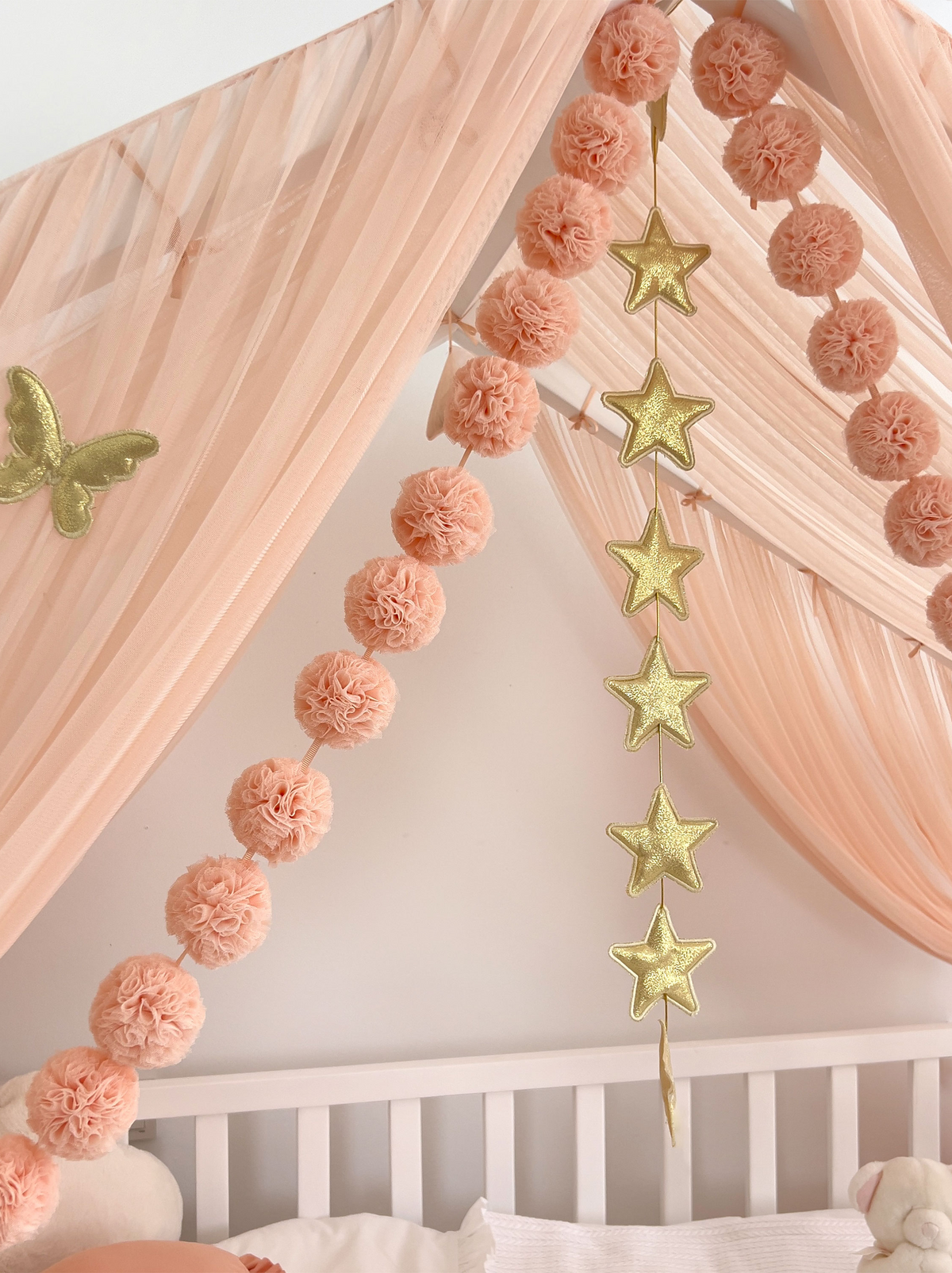 Montessori Bed Canopy Deluxe-Salmon