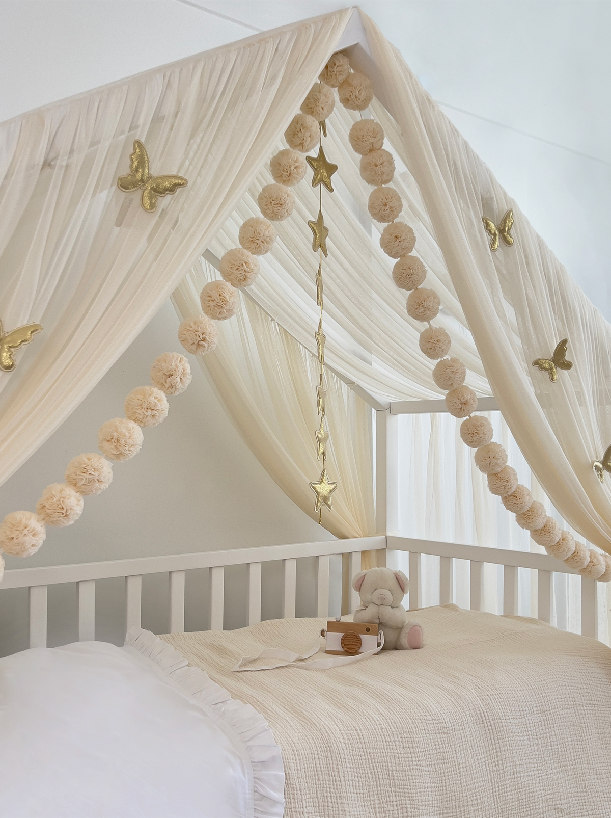 Montessori Bed Canopy Deluxe-Cream