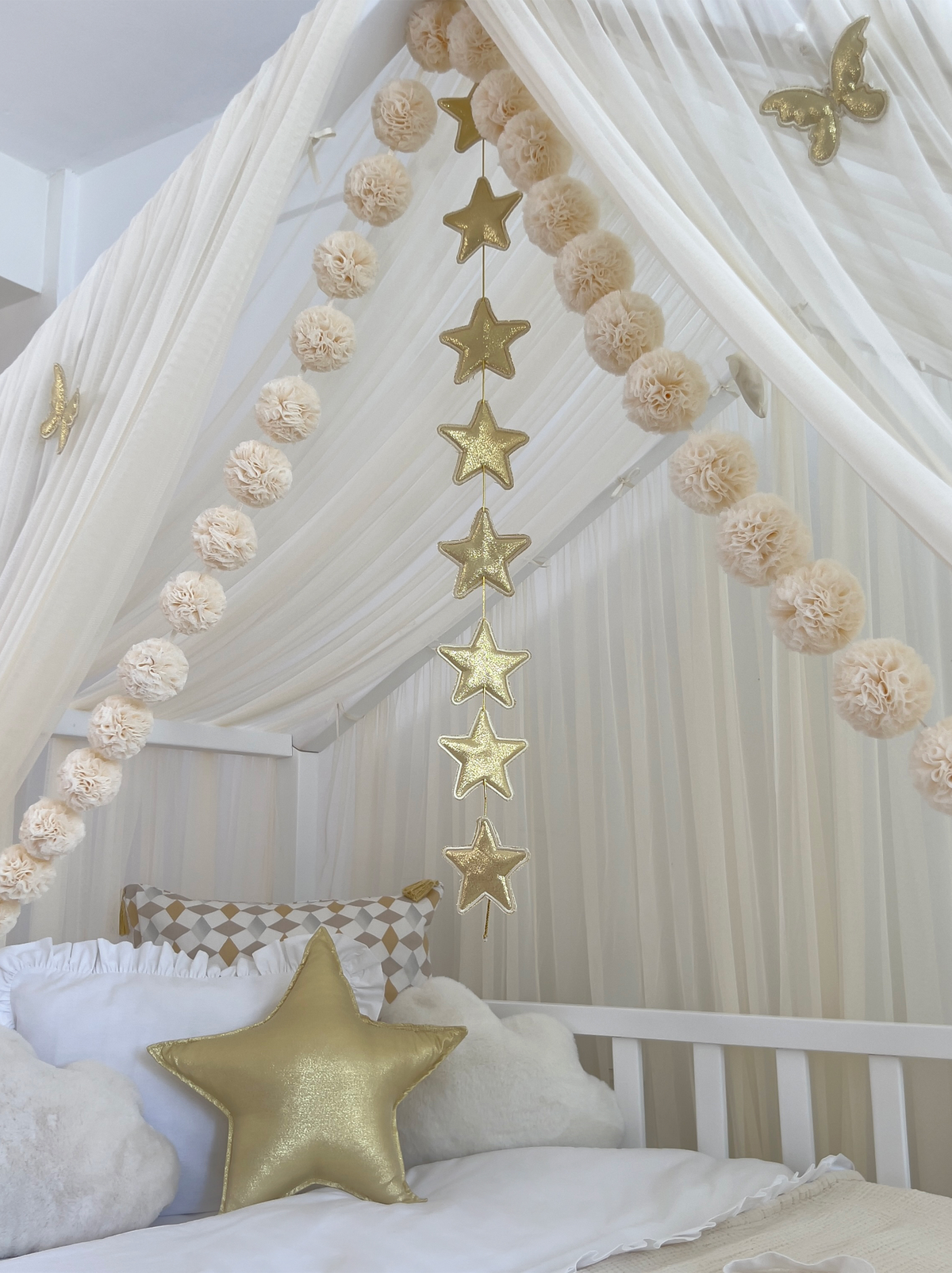 Montessori Bed Canopy Deluxe-Cream