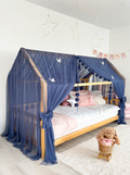 Montessori Bed Canopy Deluxe-Glaucous Blue