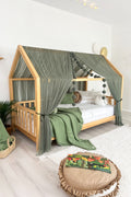 Montessori Bed Canopy Basic-Khaki Green