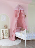Blush Bed Canopy With Pink Striped