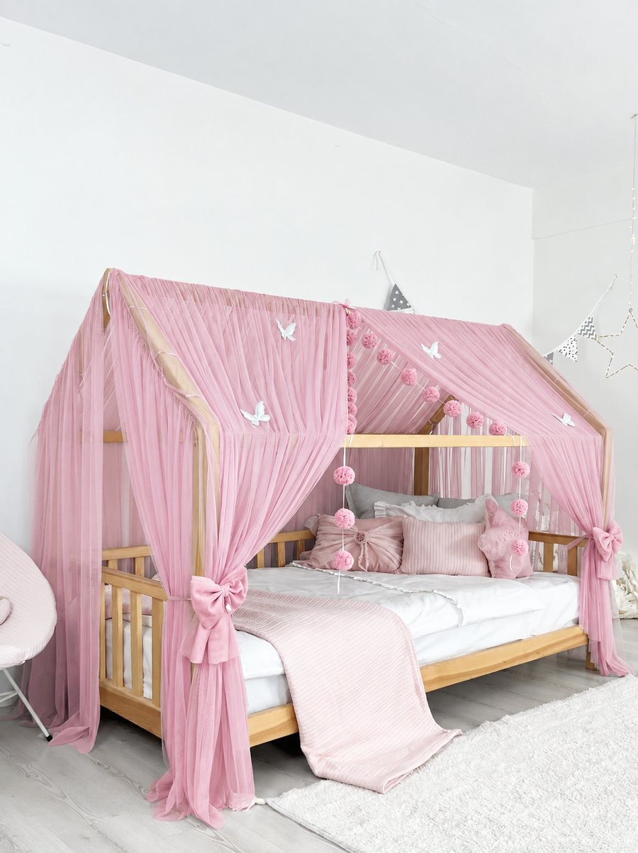 Montessori Bed Canopy Deluxe-Pink