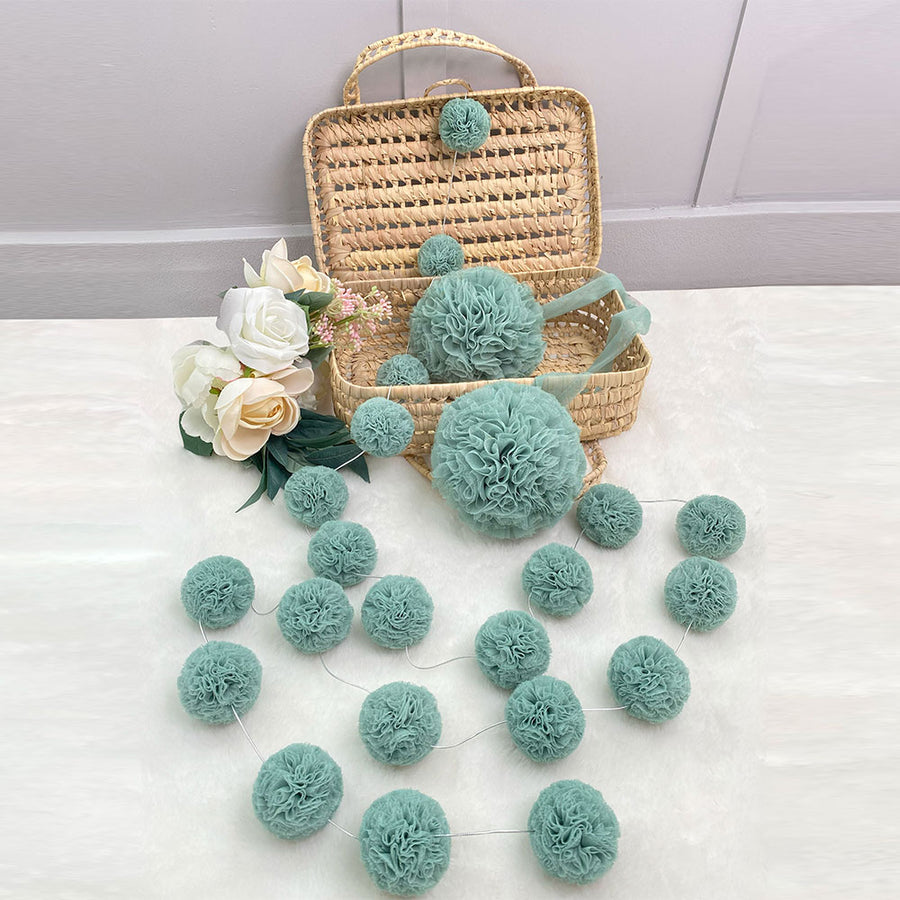 Mini Pompoms-Sage Green