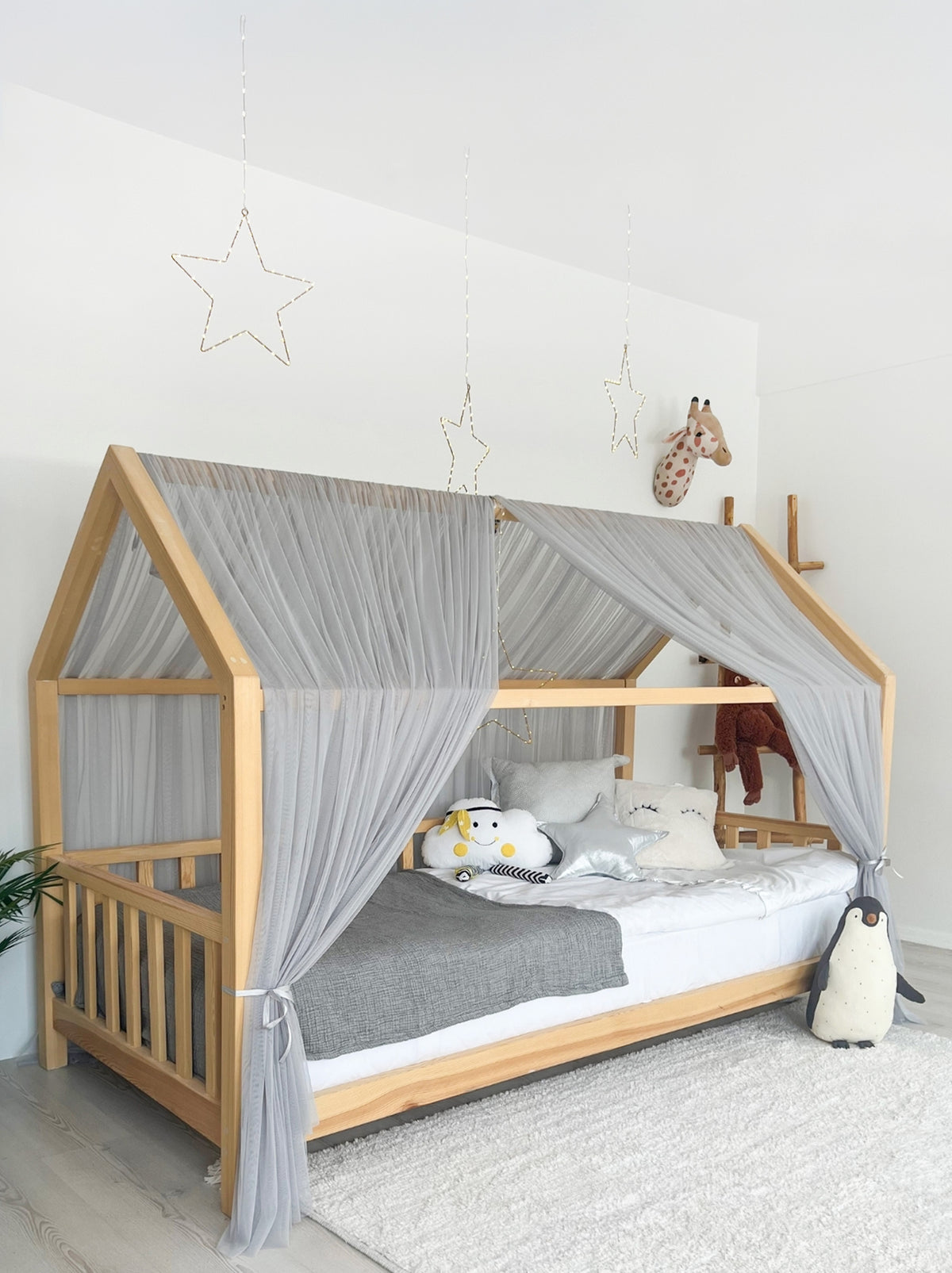Montessori Bed Canopy Basic-Grey