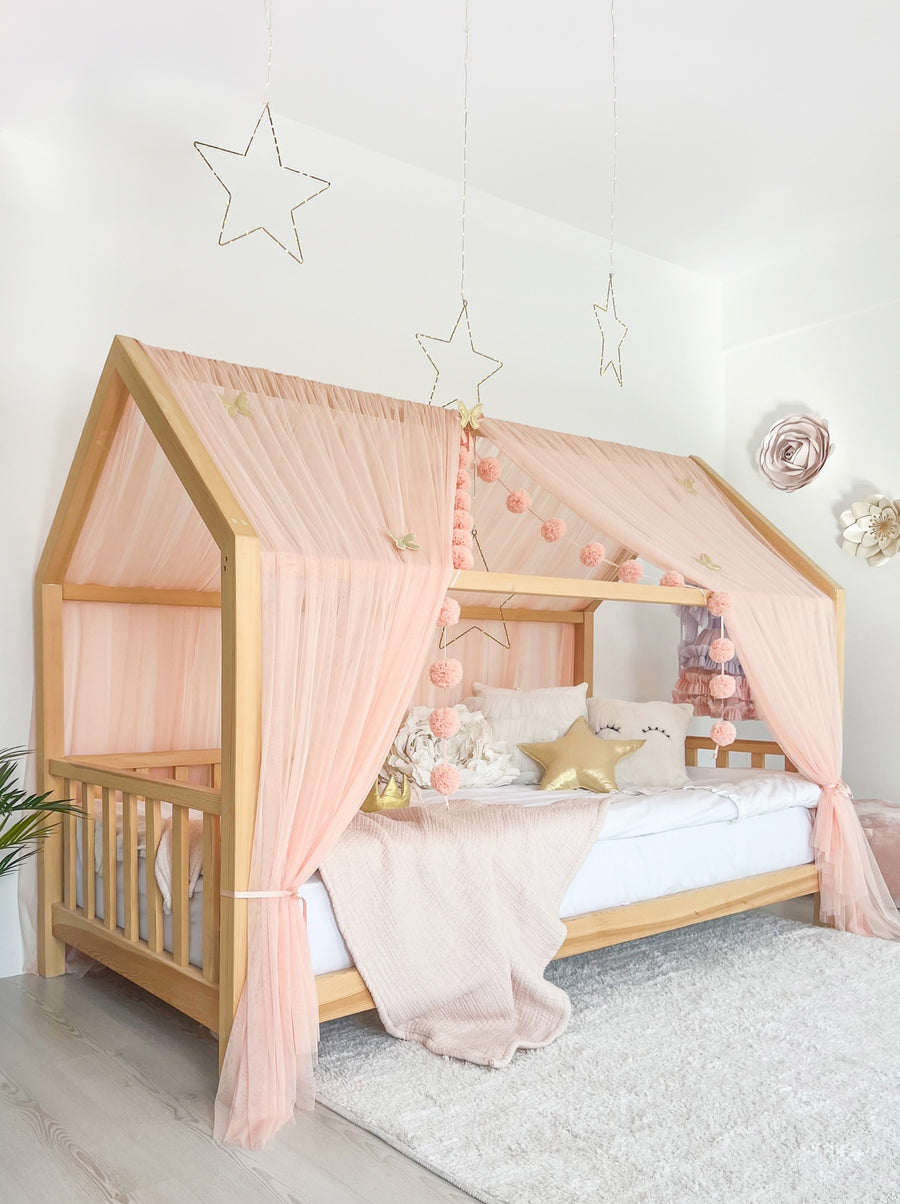 Montessori Bed Canopy Basic-Salmon