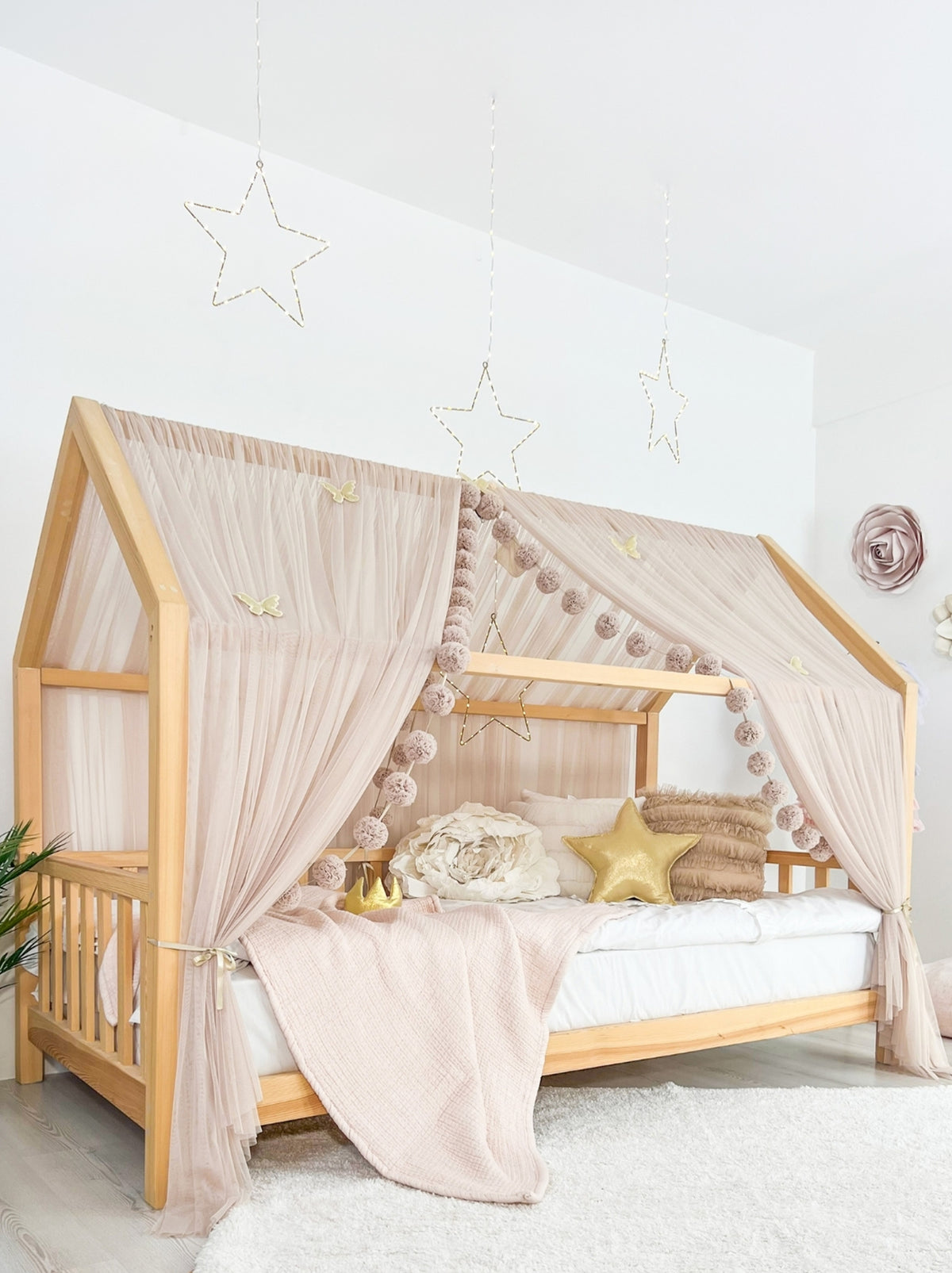 Montessori Bed Canopy Basic-Pinkish Stone