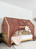Montessori Bed Canopy Basic-Pinkish Brown