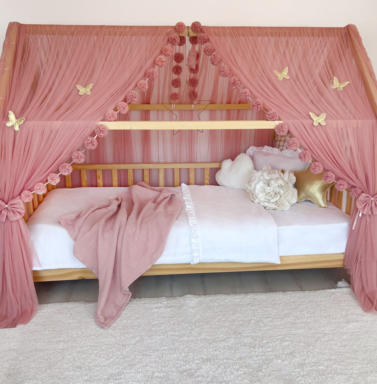 Montessori Bed Canopy Deluxe-Blush