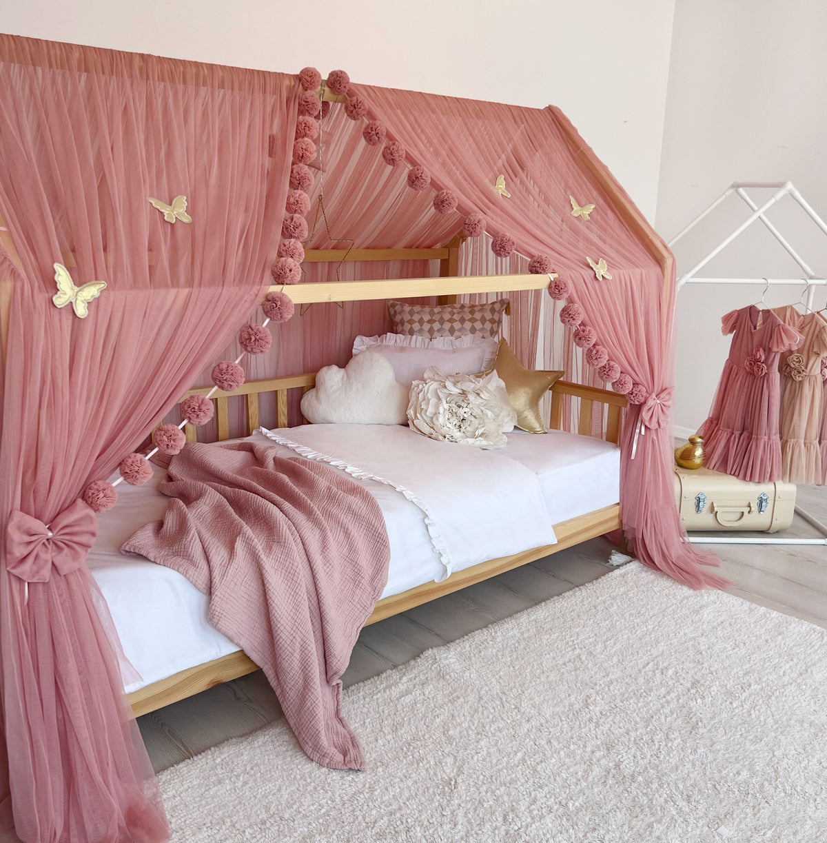 Montessori Bed Canopy Deluxe-Blush
