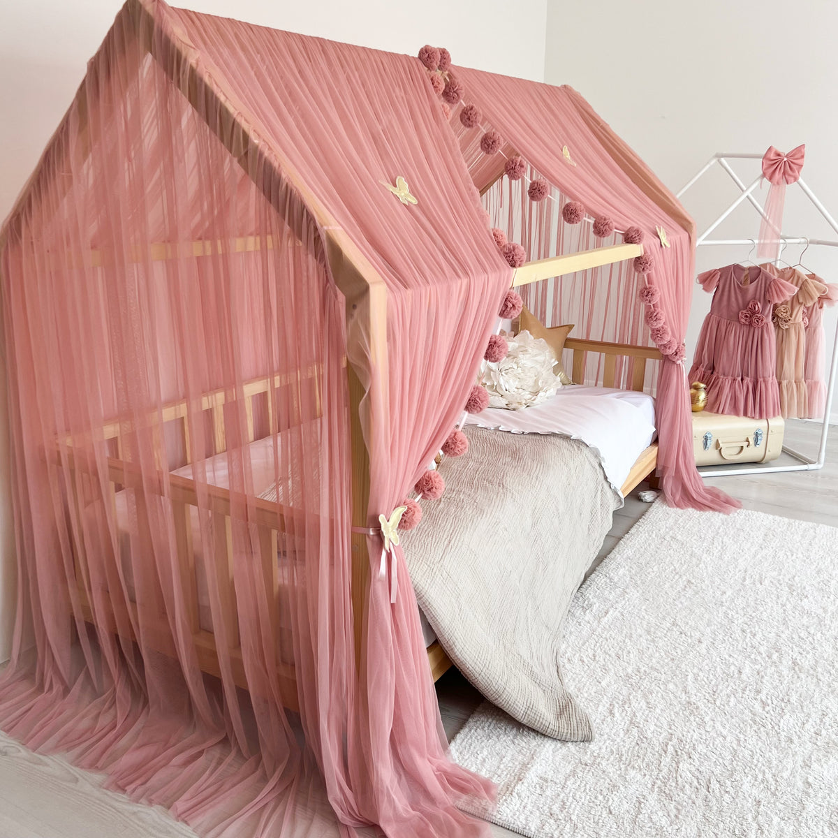 Montessori Bed Canopy Deluxe-Blush