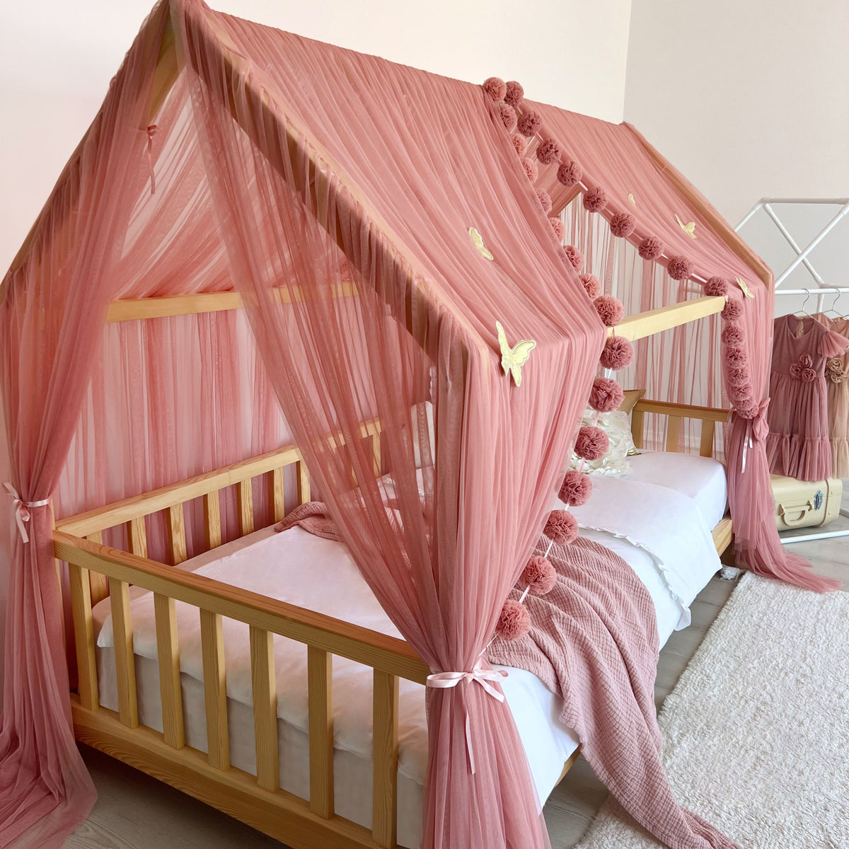 Montessori Bed Canopy Deluxe-Blush