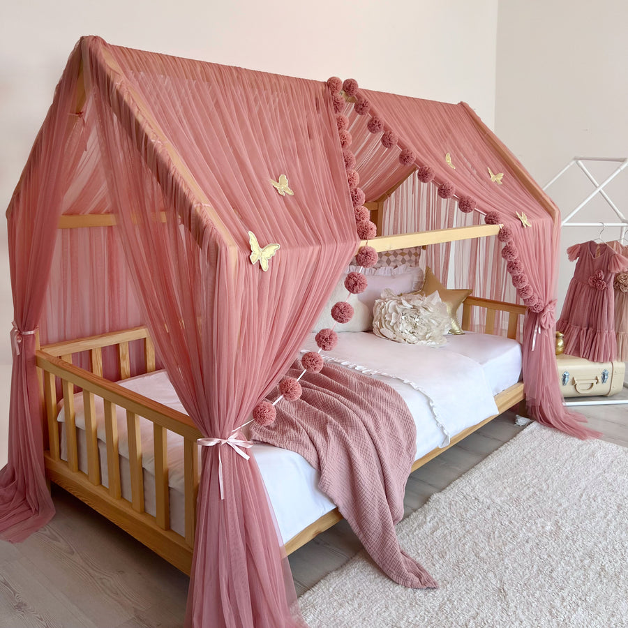 Montessori Bed Canopy Deluxe-Blush