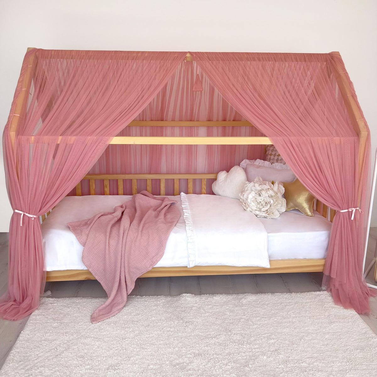 Montessori Bed Canopy Deluxe-Blush