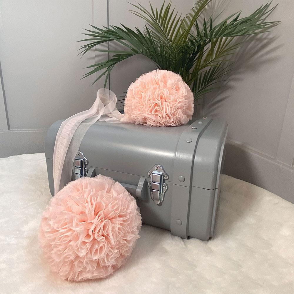Twin Pompoms-Baby Pink