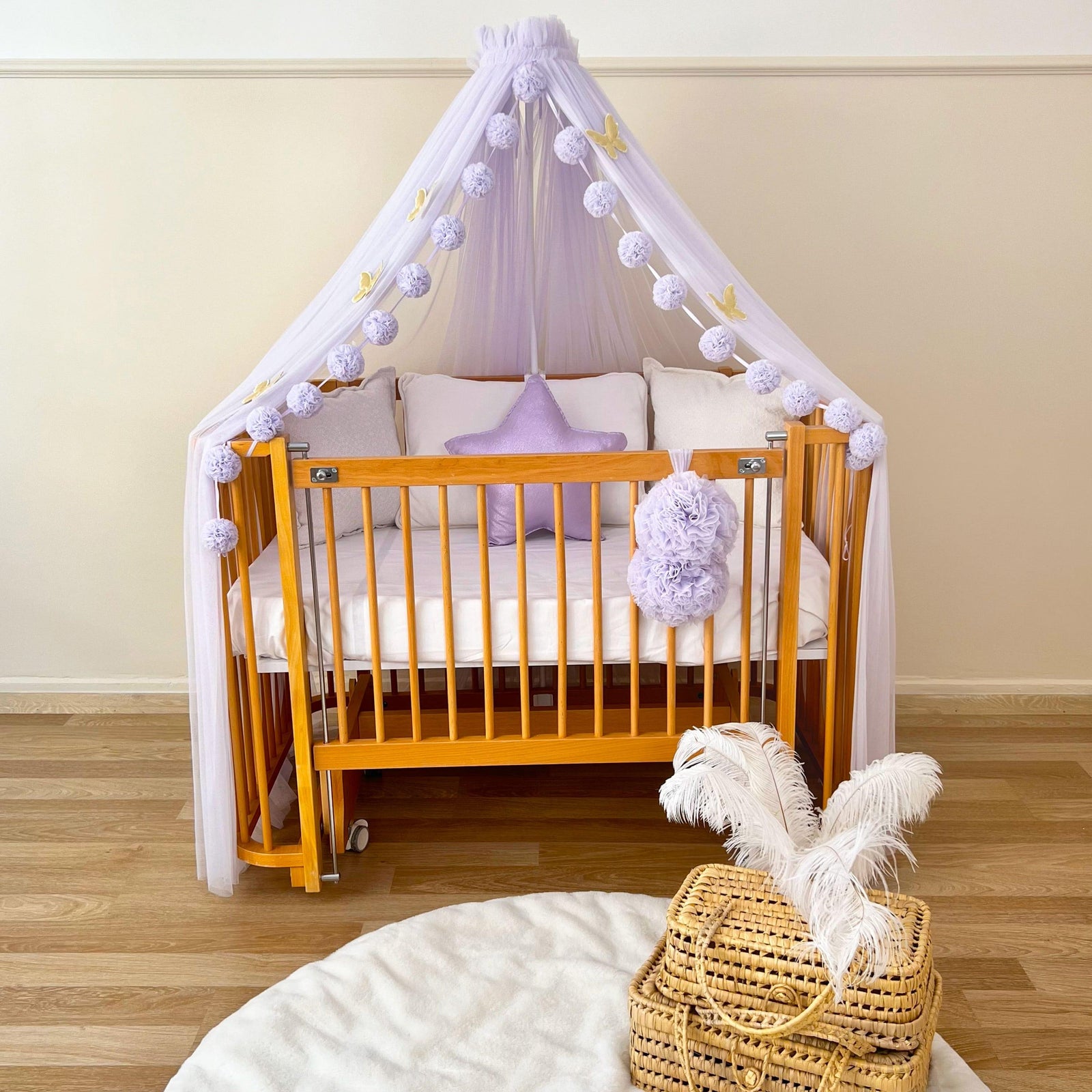 Crib Canopy-Baby Purple