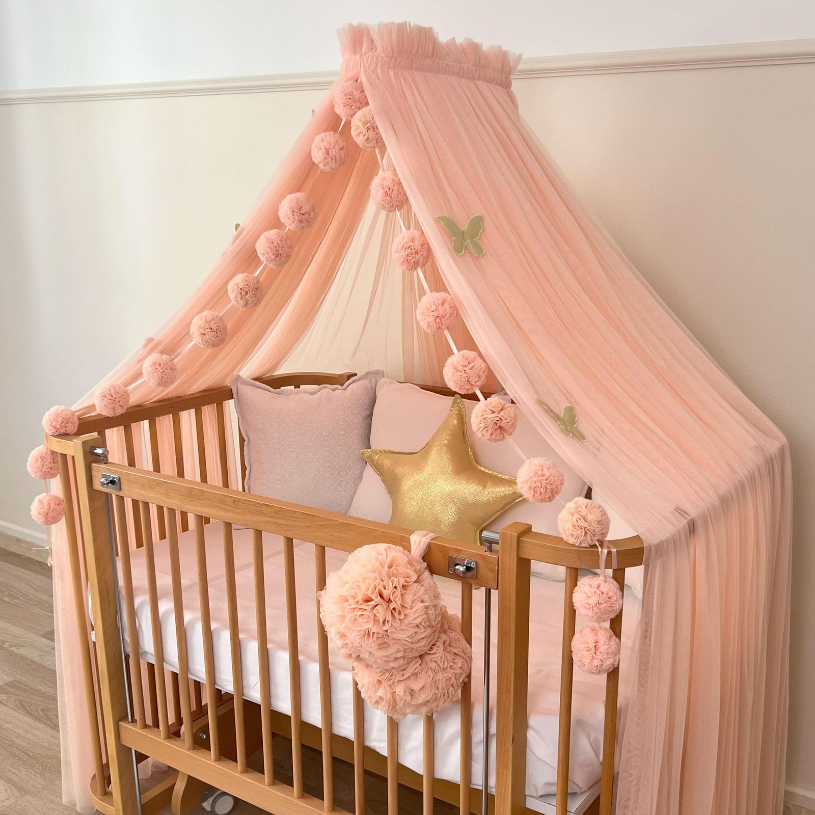 Crib Canopy-Salmon