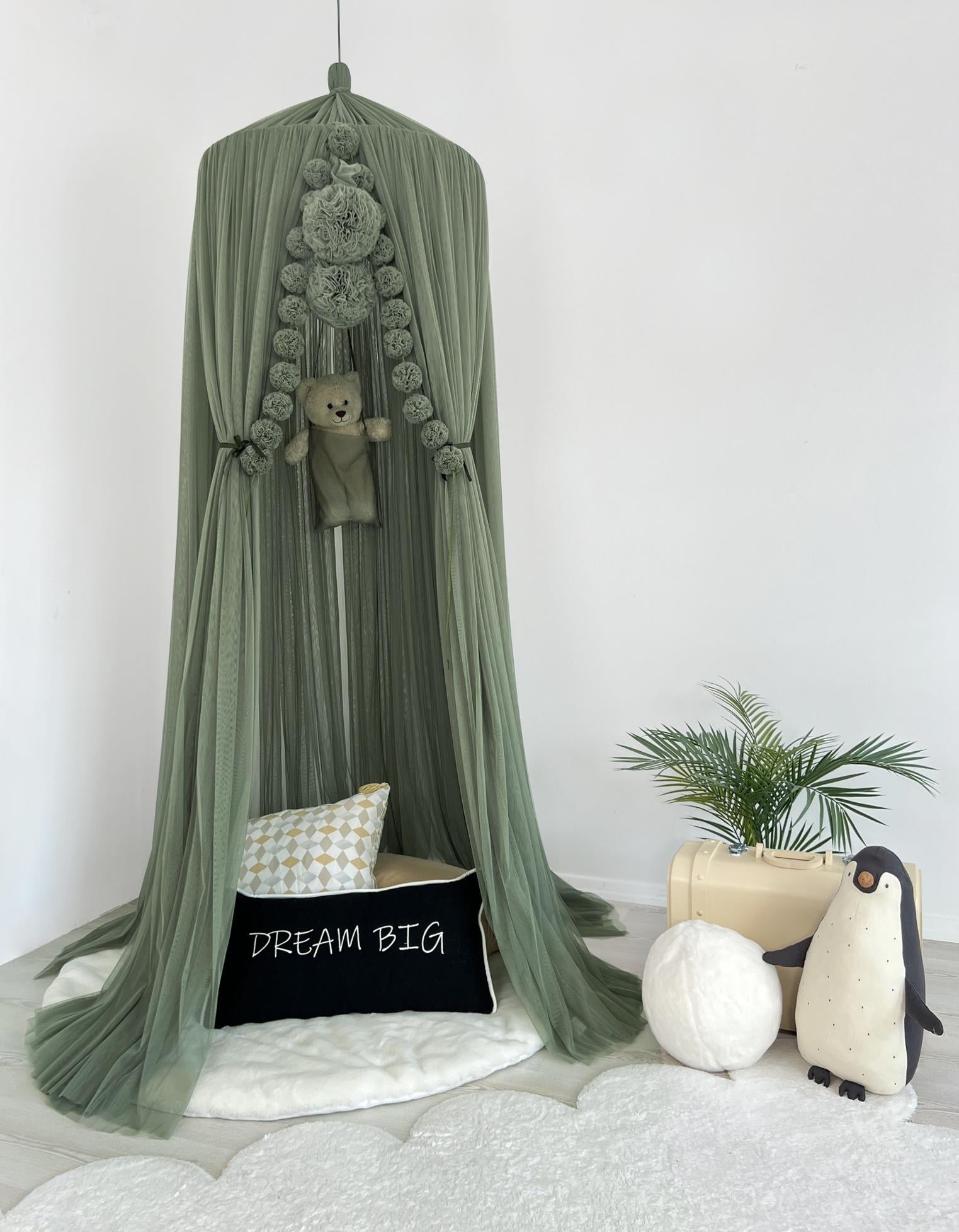 Tulle Canopy-Khaki Green