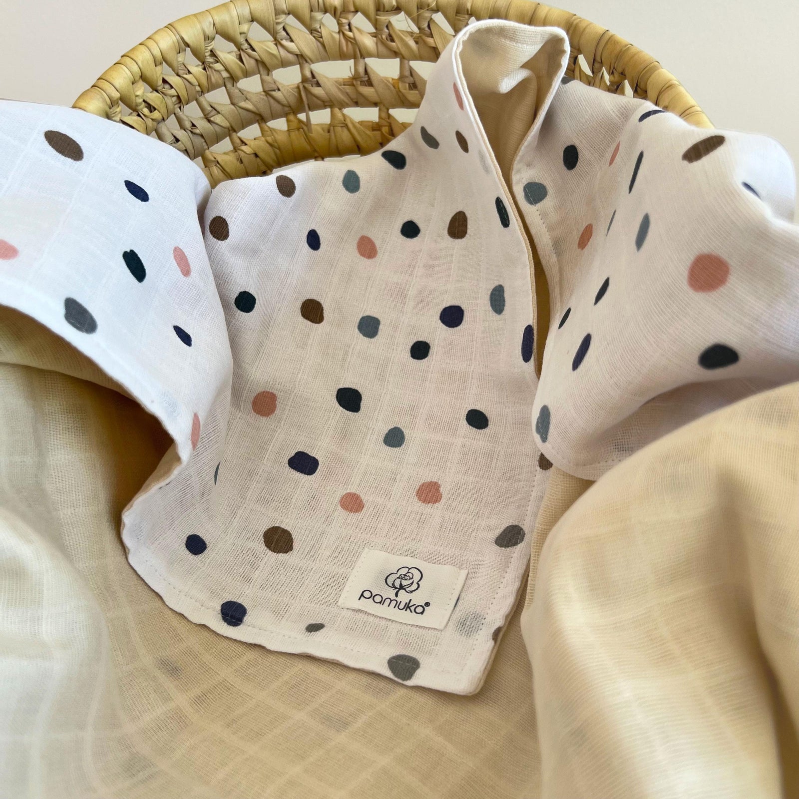 Double sided Muslin Baby Blanket-Polka Dot