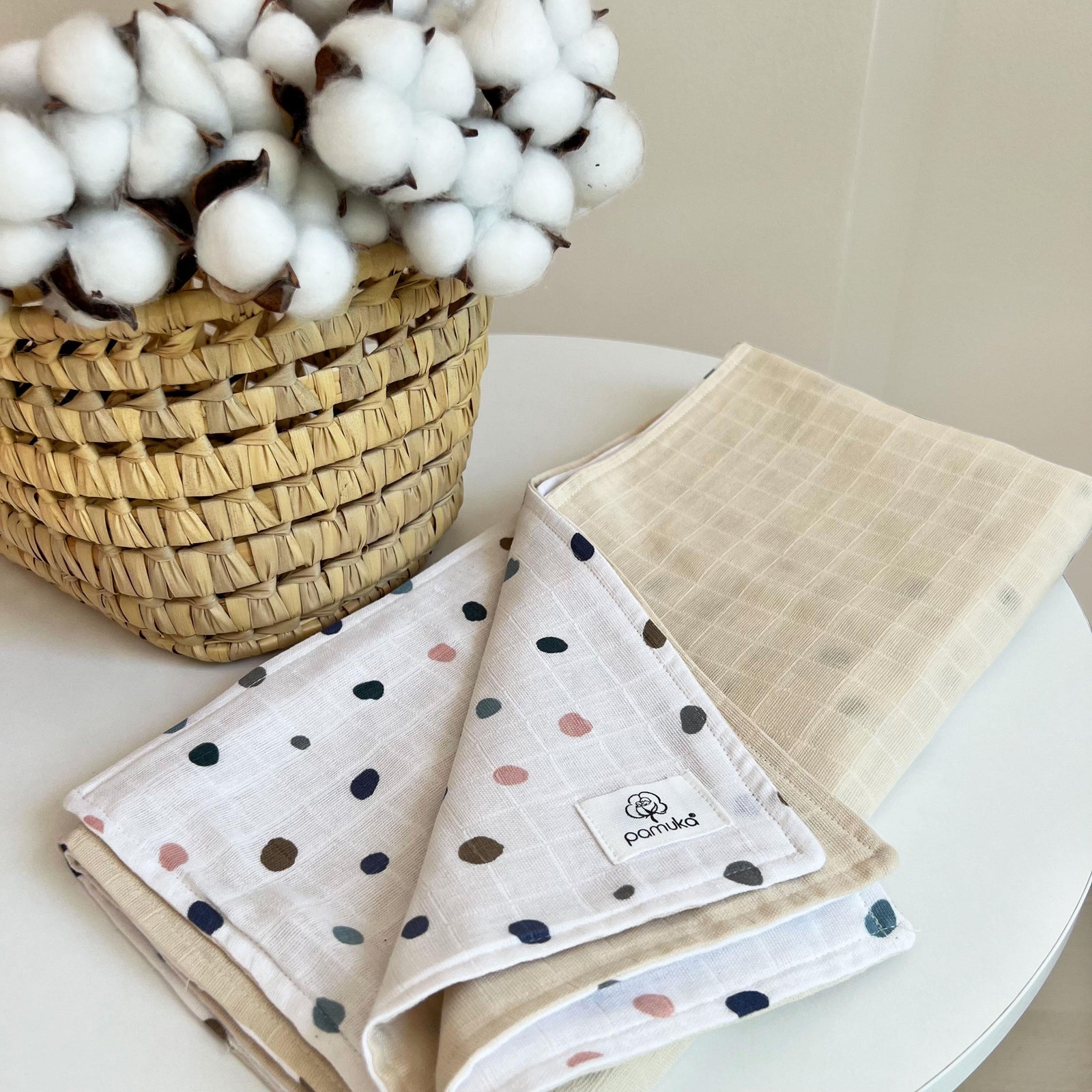 Double sided Muslin Baby Blanket-Polka Dot