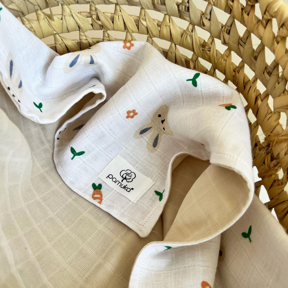 Double sided Muslin Baby Blanket-Rabbit