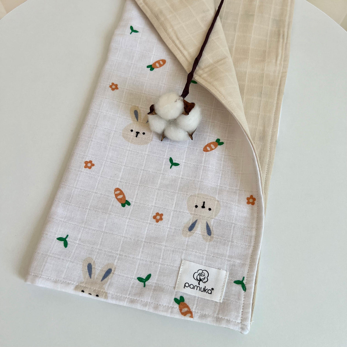 Double sided Muslin Baby Blanket-Rabbit