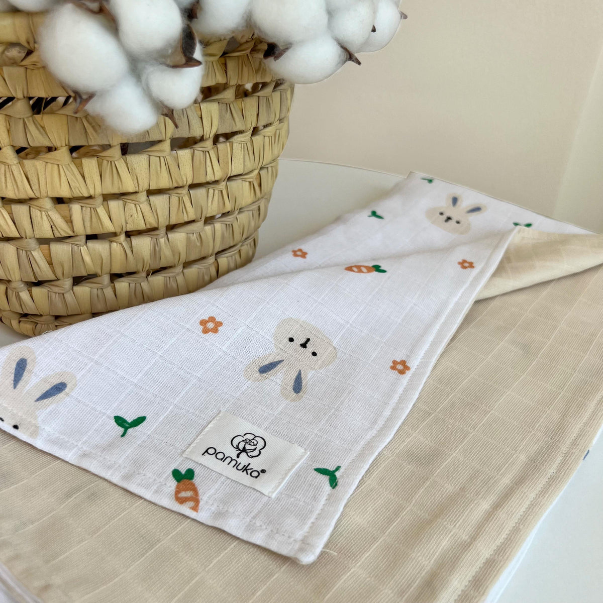 Double sided Muslin Baby Blanket-Rabbit