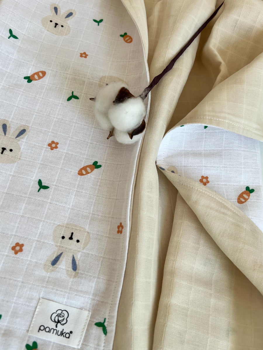 Double sided Muslin Baby Blanket-Rabbit