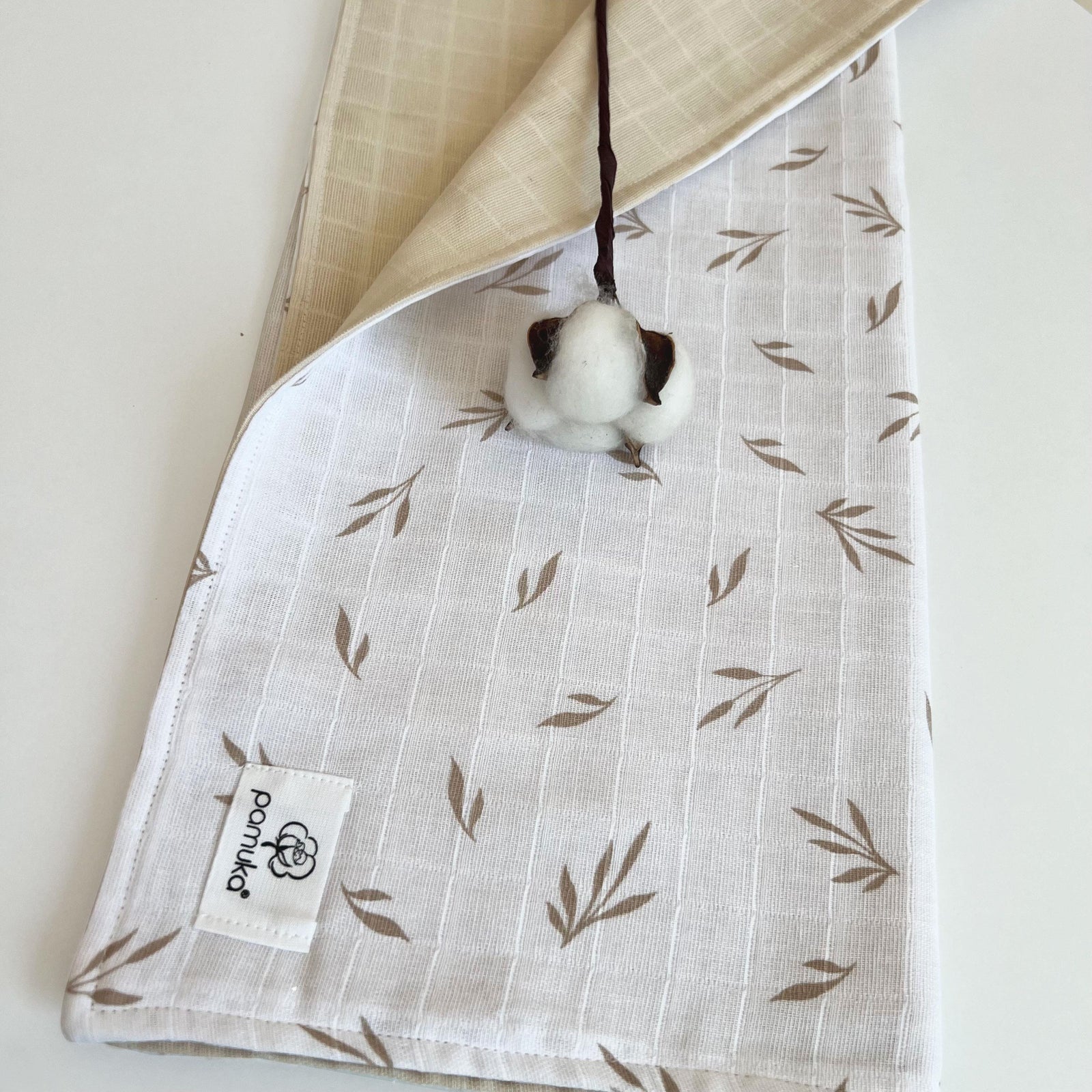 Double sided Muslin Baby Blanket-Leaf