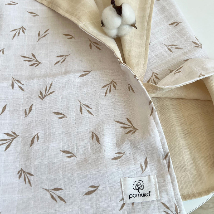 Double sided Muslin Baby Blanket-Leaf