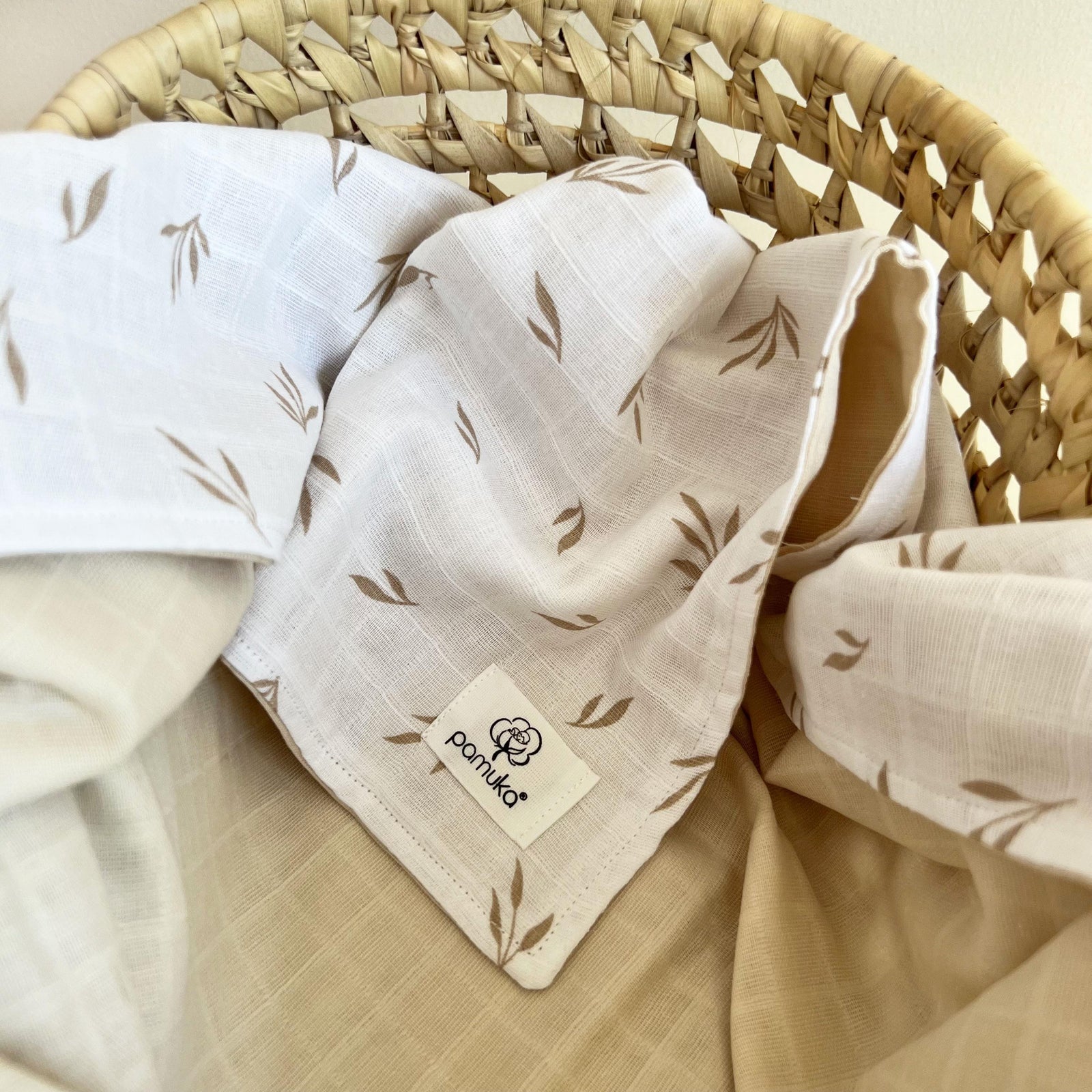 Double sided Muslin Baby Blanket-Leaf