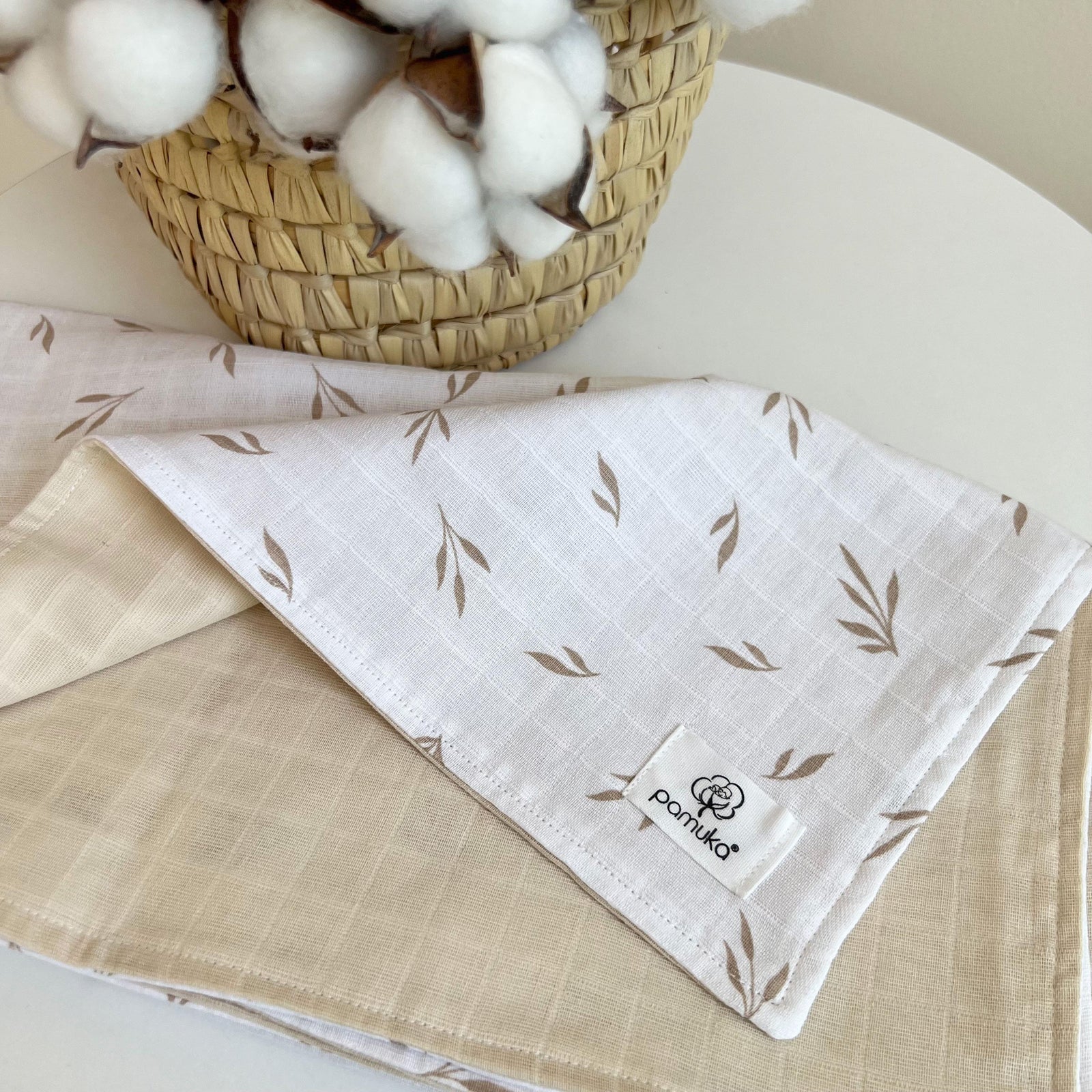 Double sided Muslin Baby Blanket-Leaf
