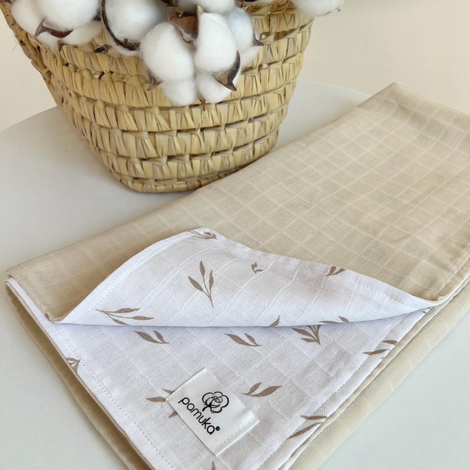 Double sided Muslin Baby Blanket-Leaf