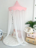 Half Moon Canopy-Pink White
