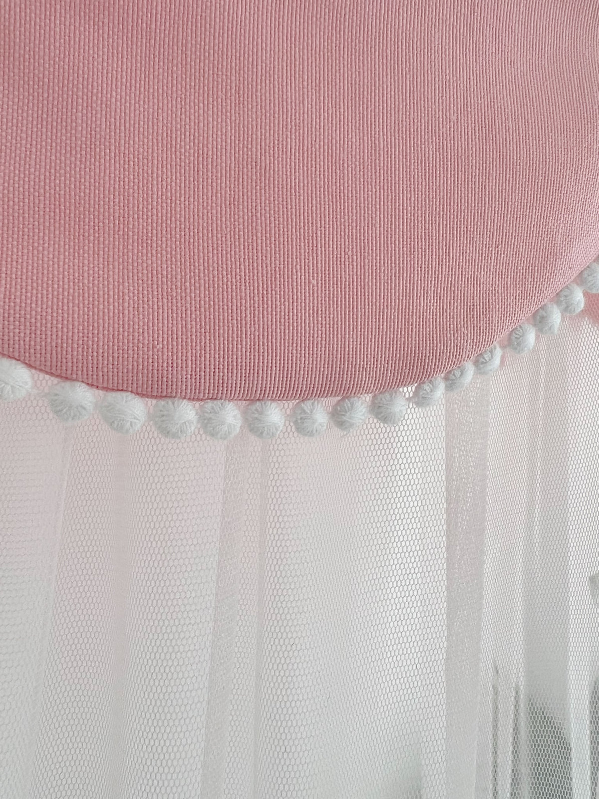 Half Moon Canopy-Pink White