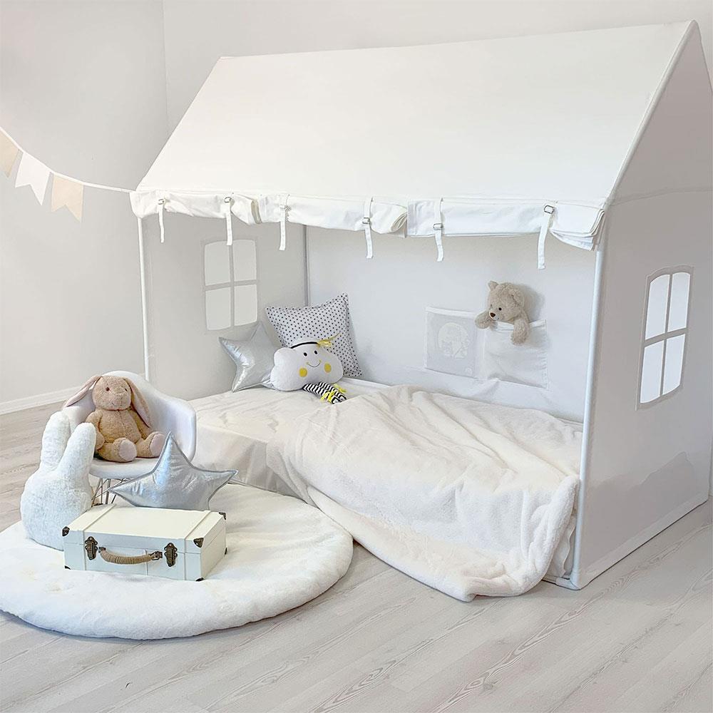 Playhouse-Twin Size White With Curtains
