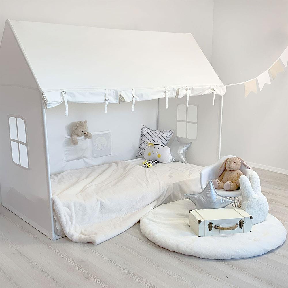 Playhouse-Twin Size White With Curtains