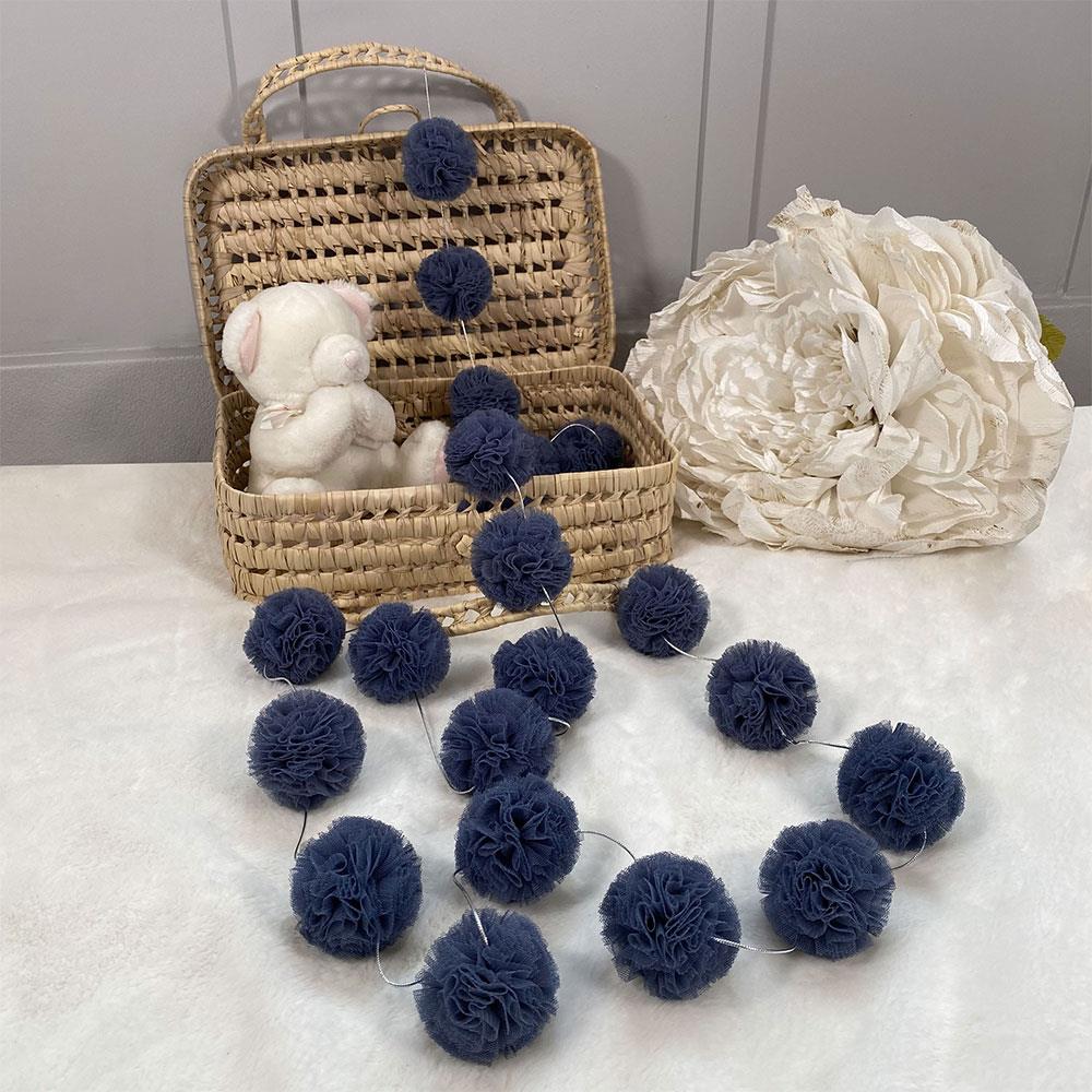 Mini Pompoms-Glaucous Blue