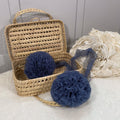 Twin Pompoms-Glaucous Blue