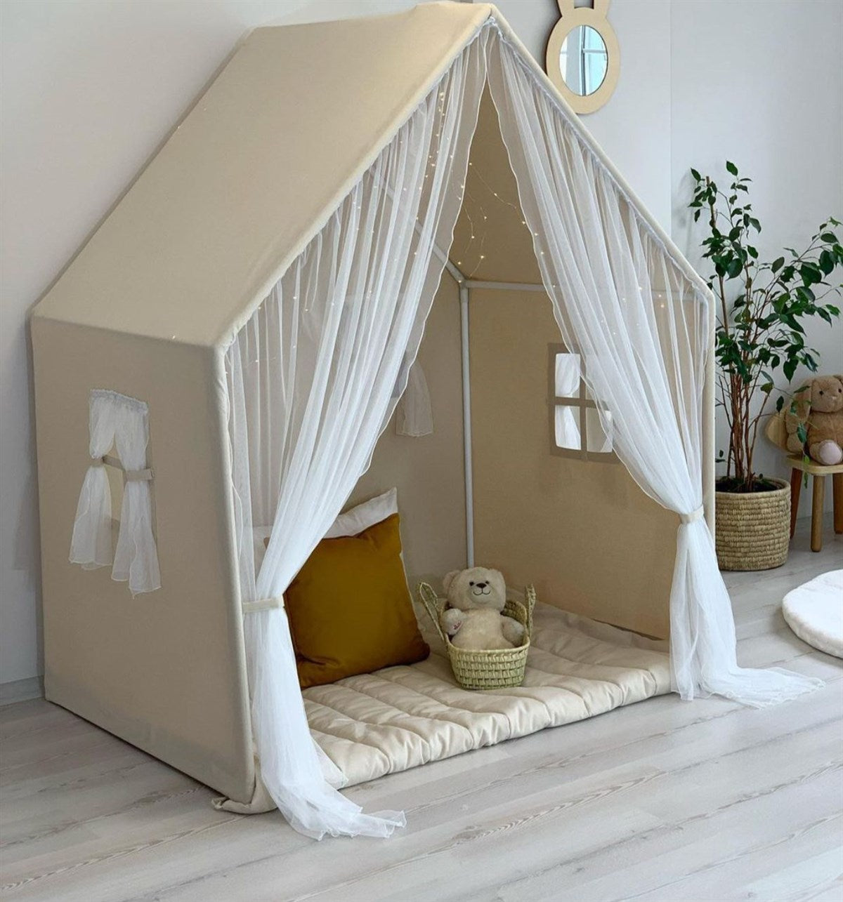 Playhouse-Montessori Natural With Curtains