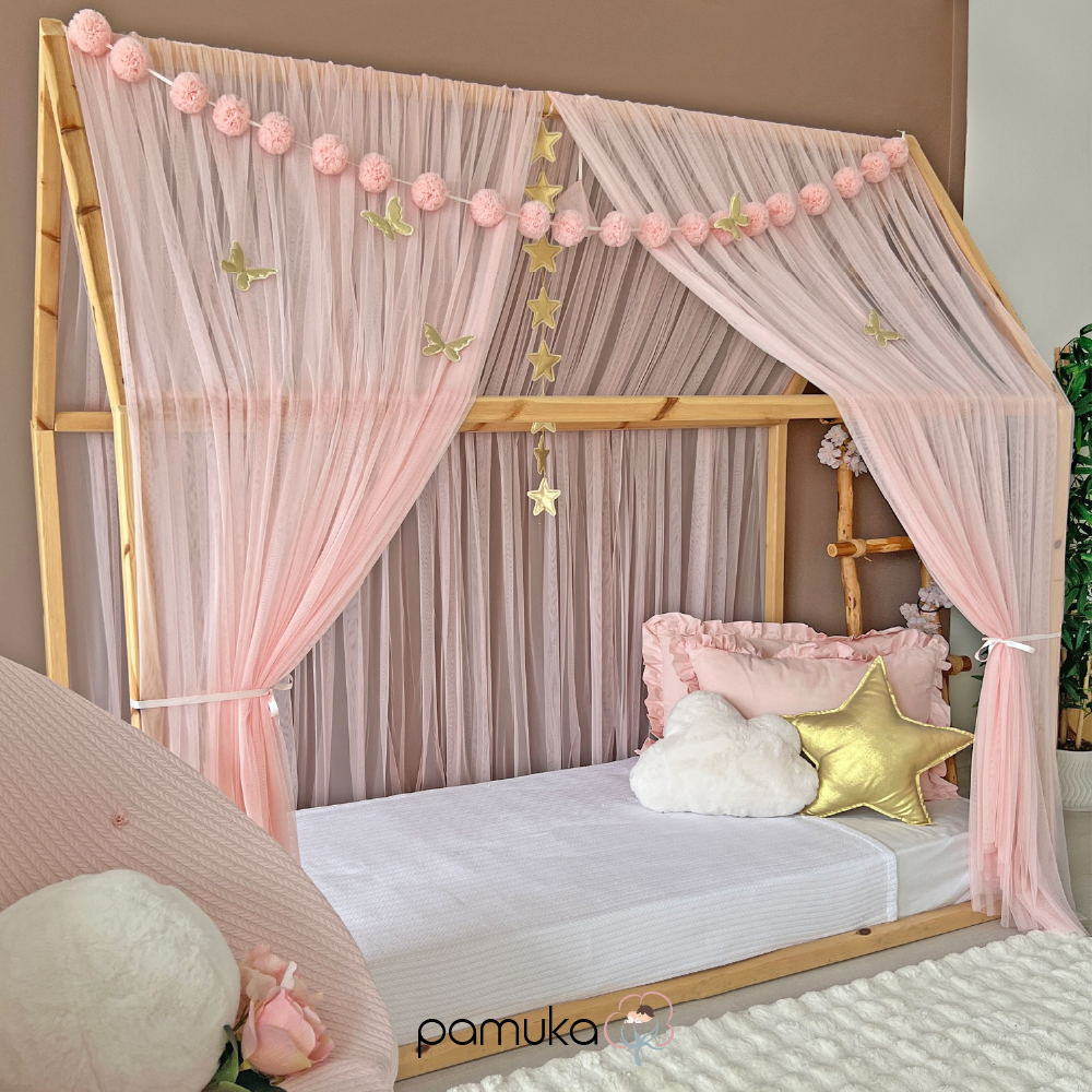 MONTESSORI BED CANOPY-BABY PINK