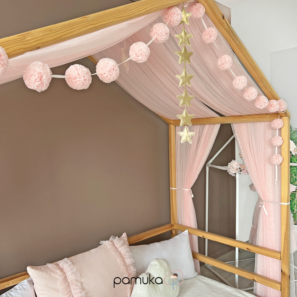 MONTESSORI BED CANOPY-BABY PINK