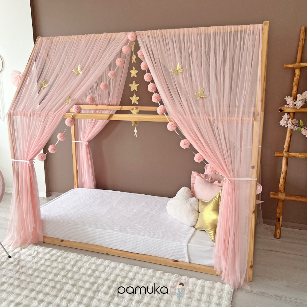 MONTESSORI BED CANOPY-BABY PINK