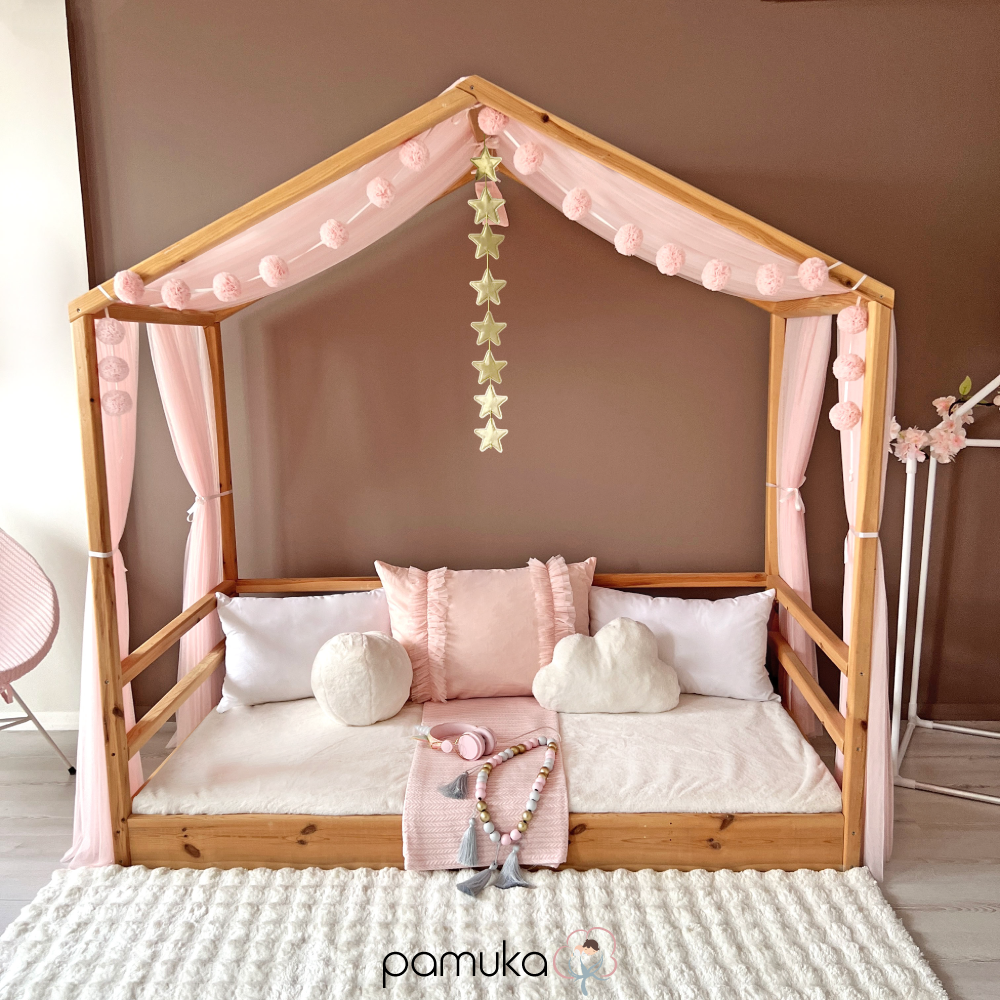 MONTESSORI BED CANOPY-BABY PINK