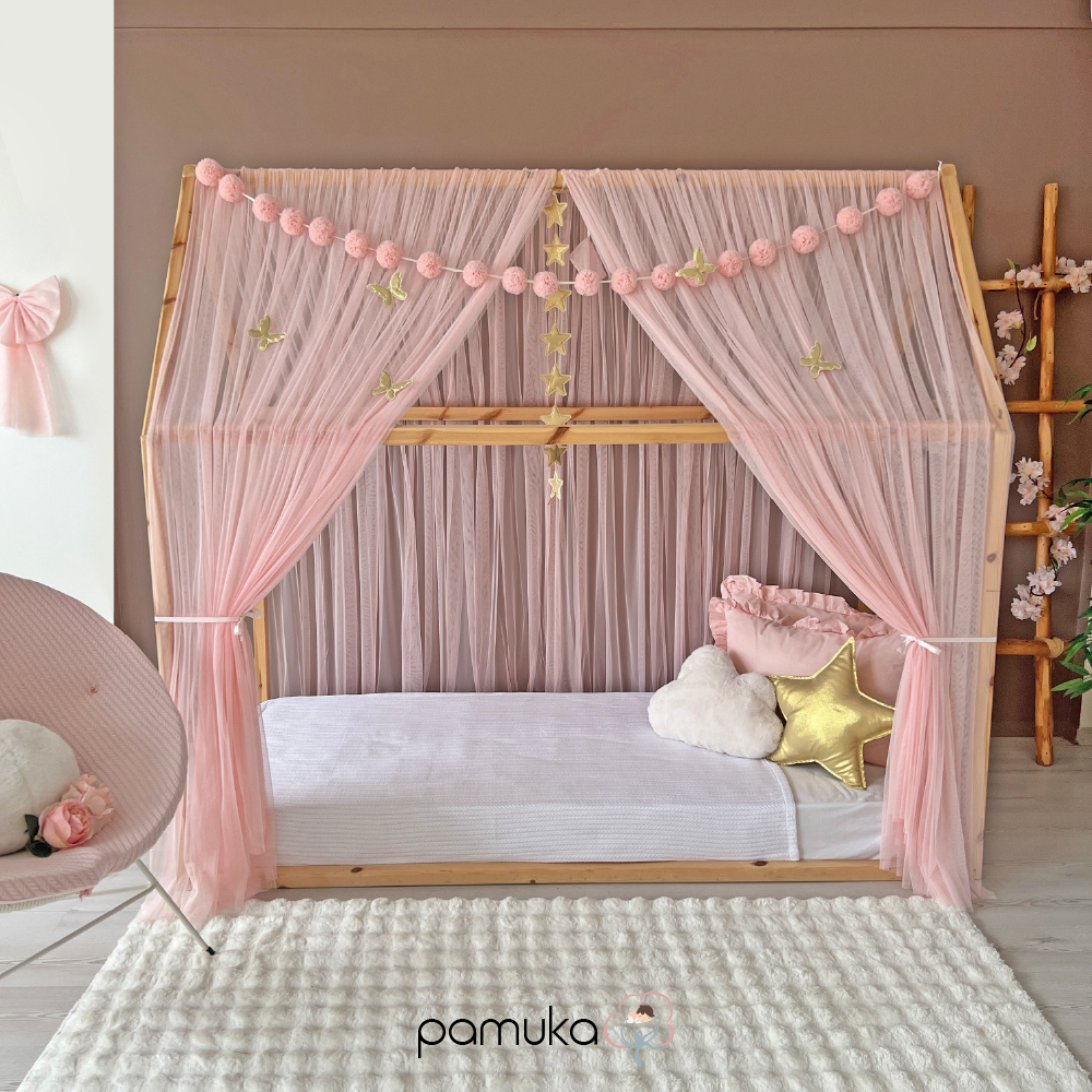 MONTESSORI BED CANOPY-BABY PINK