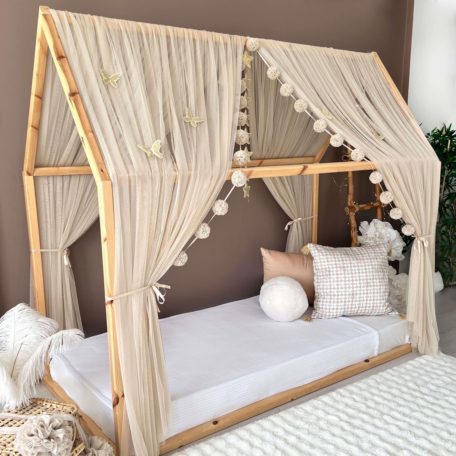 MONTESSORI BED CANOPY-BEIGE